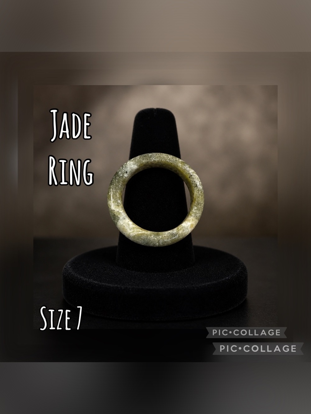 Natural Green Jade Ring - Size 7 - Crystal - Stone